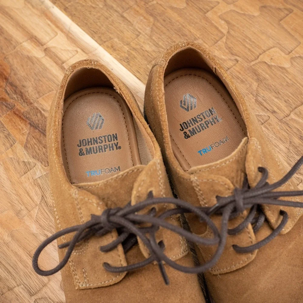 Johnston & Murphy Upton Oxford Boys 1 Tan Good Plain Toe Leather 28-3373